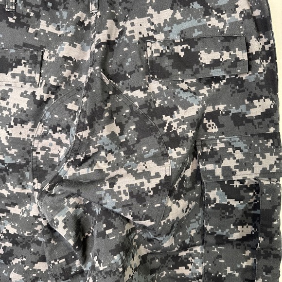 Tru Spec Black Camo Cargo Pants Adjustable Waist Draw String Ankles L Short - Picture 5 of 10